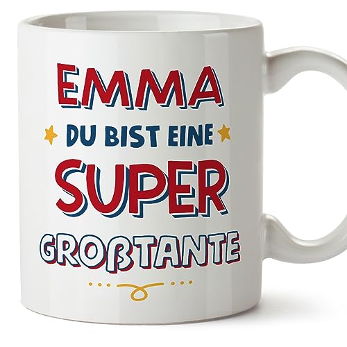 Mugffins Tassen Personalisieren mit Spruch für GROßTANTE - Auf Deutsch - Du Bist Super - 11 oz / 330 ml - Individuell Anpassbar Geschenk von Mugffins