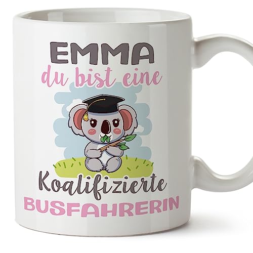 Mugffins Tassen Personalisierten für BUSFAHRERIN Frau - Auf Deutsch - Koalifizierte Personalisierte - 11 oz / 330 ml - Individuell Anpassbar Geschenk Mitarbeiter von Mugffins