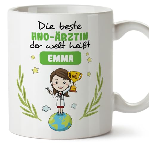 Mugffins Tassen Personalisierten für HNO-ÄRZTIN Frau - Auf Deutsch - der Beste der Welt - 11 oz / 330 ml - Individuell Anpassbar Geschenk Mitarbeiter von Mugffins