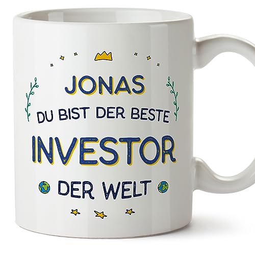 Mugffins Tassen Personalisierten für INVESTOR Mann - Auf Deutsch - Beste der Welt - 11 oz / 330 ml - Individuell Anpassbar Geschenk Mitarbeiter von Mugffins