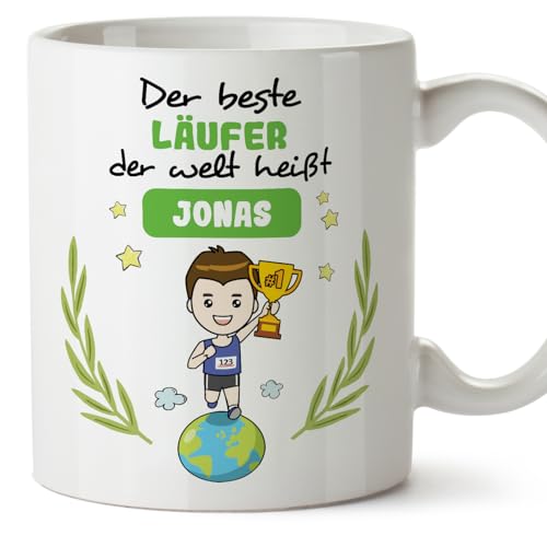 Mugffins Tassen Personalisierten für LÄUFER Mann - Auf Deutsch - der Beste der Welt - 11 oz / 330 ml - Individuell Anpassbar Geschenk Mitarbeiter von Mugffins