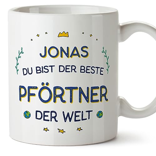 Mugffins Tassen Personalisierten für PFÖRTNER Mann - Auf Deutsch - Beste der Welt - 11 oz / 330 ml - Individuell Anpassbar Geschenk Mitarbeiter von Mugffins