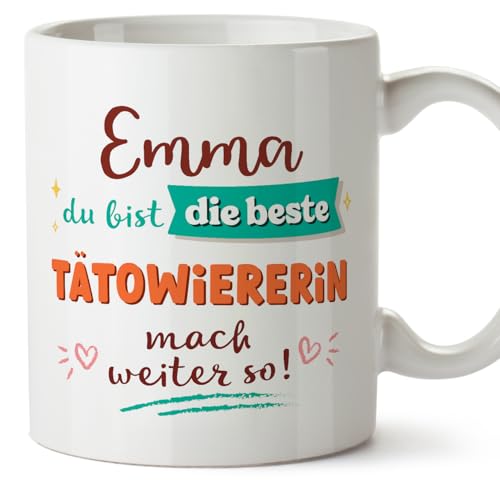 Mugffins Tassen Personalisierten für TÄTOWIERERIN Frau - Auf Deutsch - Mach weiter so! - 11 oz / 330 ml - Individuell Anpassbar Geschenk Mitarbeiter von Mugffins
