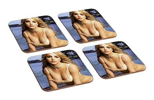 Britney Spears Lake Untersetzer-Set aus Holz, 4-teilig von Mugmart