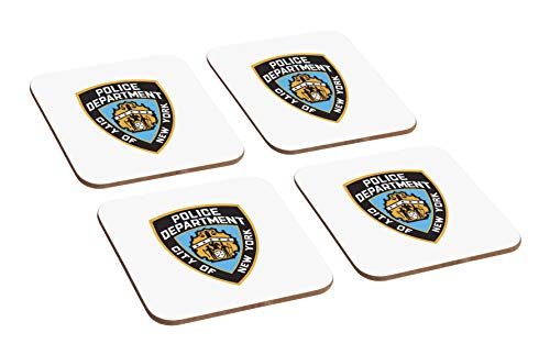 Mugmart New York Police Departments NYPD Untersetzer aus Holz, 4-teilig von Mugmart