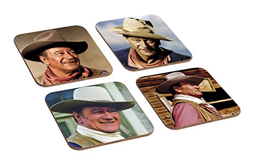 Tolles, 4-teiliges Holzuntersetzer-Set, Motiv: Cowboy John Wayne von Mugmart