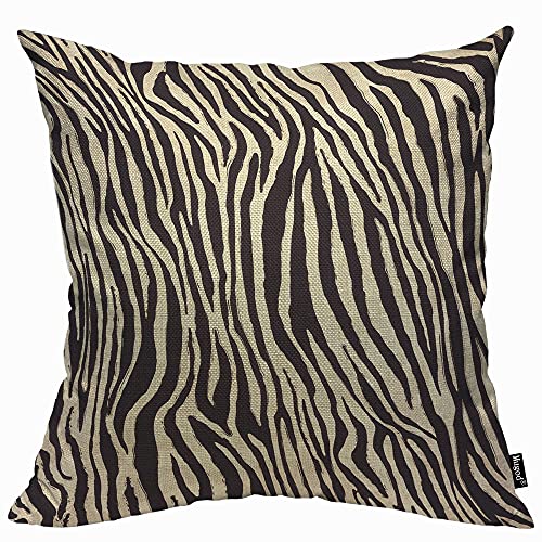 Mugod Kissenbezug mit schwarz-gelbem Zebramuster, abstrakte Streifen, schwarz, afrikanischer Zebra-Haut, Kissenbezug für Männer und Frauen, dekoratives Zuhause, Sofa, Stuhl, Couch, 45 x 45 cm von Mugod