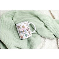 Endlich Schulkind Personalisiert Retro 90S Comic Y2K Tasse Einschulung Geschenk Schulanfang Retro Blumen Name Weltkugel Stifte Motivation von PricelessMomentsDE