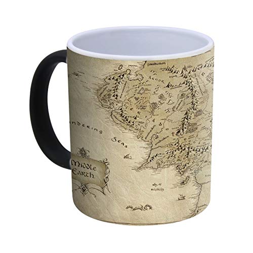 Mugtime (TM) - Mittelerd-Karte Herr der Ringe Tasse - Morph Magic Mug - Wärmewechsel - Kaffee Tee Tasse Tasse von Mugtime