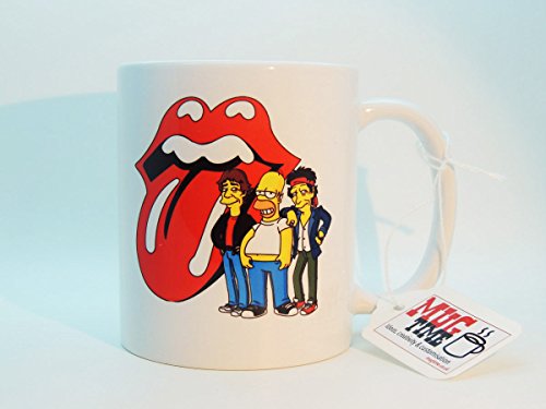Mugtime (TM) – Rolling Stones Simpsons – Simpsonized – Rock – Musik – Mick Jagger – Keith Richards – Keramik Kaffee Tee Tasse 320 ml von Mugtime
