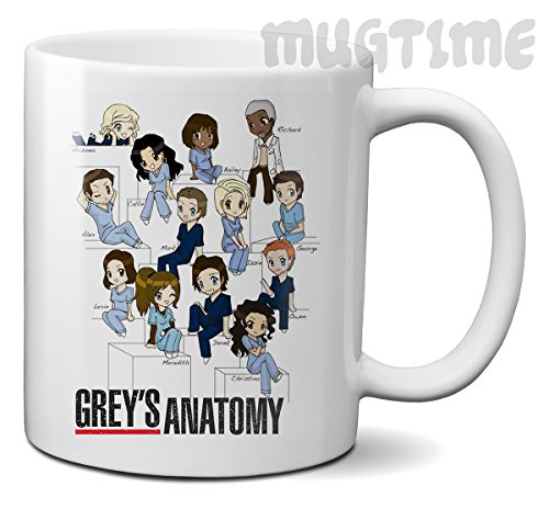 Mugtime Tasse, Motiv: Grey's Anatomy Doctors Zeichenfiguren aus Keramik, 330 ml von Mugtime