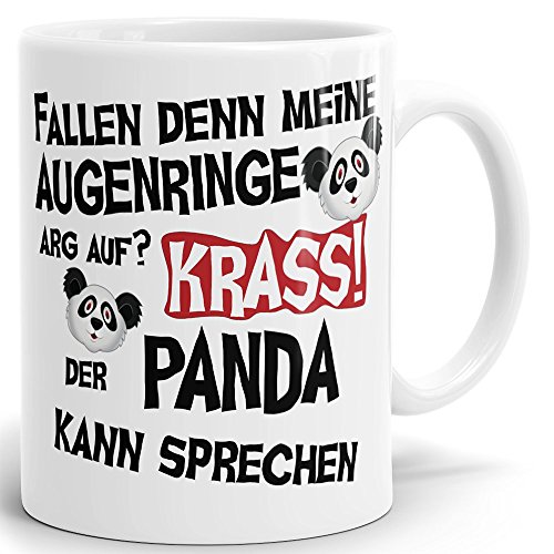 Mugvilla Panda Tasse mit Spruch - Keramikbecher ab 1 Stck. in weiß von Drucksaal von Mugvilla