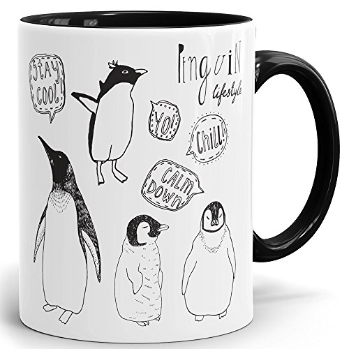 Mugvilla Pinguin Tasse - Keramikbecher ab 1 Stck. in weiß von Drucksaal von Mugvilla