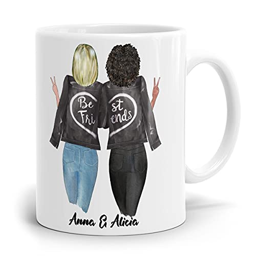 Tasse 0,3 L Keramik - BFF Best Friends Forever Beste Freundin personalisiert mit Namen Zwei Seiten Druck mit Name von Mugvilla