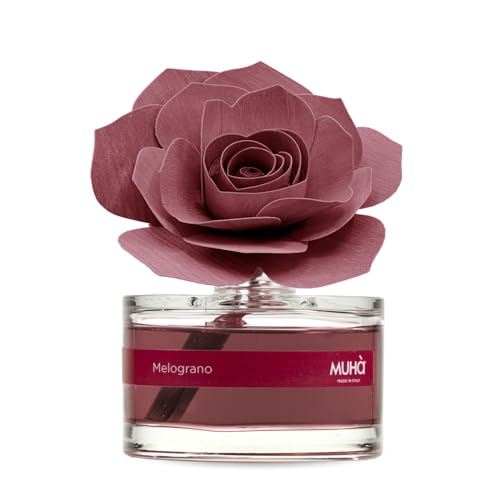 MUHA' | Raumduftdiffusor Rosa Diffuser, Duft MELOGRANO, Raumduftdiffusor mit Rosenholz aus Birke, 50 ml Format von Muhà