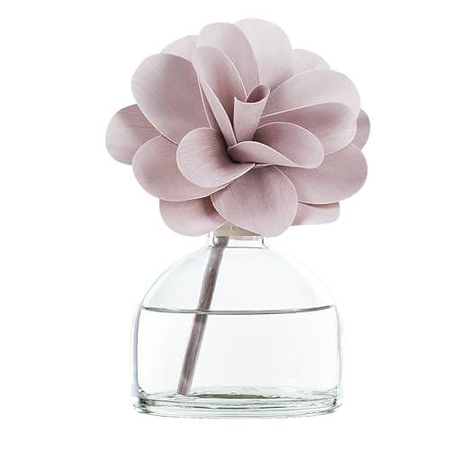 Muhà Raumduft Diffuser Flower, Zagara und Gardenia, Birkenholzblume, 200 ml, Rosa, für kleine oder mittlere Zimmer, 150 Tage Laufzeit, Handgefertigt in Italien von Muhà