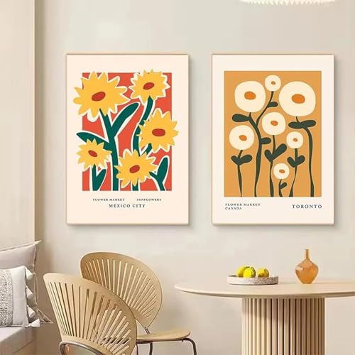 2 Blumen drucken Blumenbild abstrakte Blumenmarkt Poster Leinwand Malerei für Wohnkultur Wand Kunst Poster 50x70cmx2 ohne Rahmen 2 Blumen drucken Blumenbild abstrakte Blumenmarkt Poster Leinwand Malerei für Wohnkultur Wand Kunst Poster 50x70cmx2 ohne Rahmen von Muholin