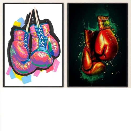 2 Boxhandschuh-Kunst, Graffiti-Wandkunst, Poster, Wohnzimmer, Bar, Café, Schlafzimmer, Büro, Zuhause, dekorative Leinwandmalerei 40x60cmx2 ohne Rahmen 2 Boxhandschuh-Kunst, Graffiti-Wandkunst, Poster, Wohnzimmer, Bar, Café, Schlafzimmer, Büro, Zuhause, dekorative Leinwandmalerei 40x60cmx2 ohne Rahmen von Muholin