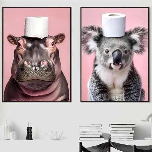 2 Home Wohnzimmer Schlafzimmer Eingang Bar Cafe Kunst Malerei Niedliche Tiere Toilette Leinwand Wohnzimmer Poster Druck 50x70cmx2 ohne Rahmen 2 Home Wohnzimmer Schlafzimmer Eingang Bar Cafe Kunst Malerei Niedliche Tiere Toilette Leinwand Wohnzimmer Poster Druck 50x70cmx2 ohne Rahmen von Muholin