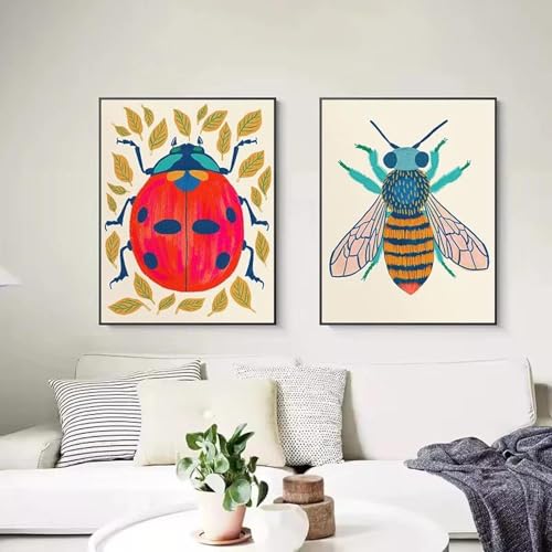 2 Nordic Bunte Schmetterling Käfer Blätter Insekt Illustration Cartoon Motte Poster Leinwand Malerei Wand Kunst Bilder Wohnkultur Kunst 30x40cmx2 ohne Rahmen 2 Nordic Bunte Schmetterling Käfer Blätter Insekt Illustration Cartoon Motte Poster Leinwand Malerei Wand Kunst Bilder Wohnkultur Kunst 30x40cmx2 ohne Rahmen von Muholin