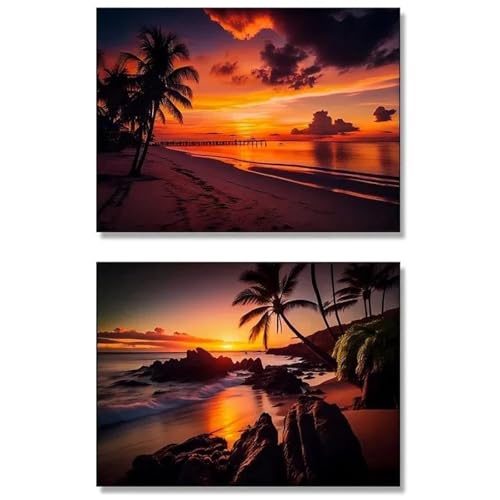 2 Tropical Beach Etting Sonne Landschaft Poster und Drucke Leinwand Druck Wand Kunst Bild für Wohnzimmer Wohnkultur 40x60cmx2 ohne Rahmen 2 Tropical Beach Etting Sonne Landschaft Poster und Drucke Leinwand Druck Wand Kunst Bild für Wohnzimmer Wohnkultur 40x60cmx2 ohne Rahmen von Muholin