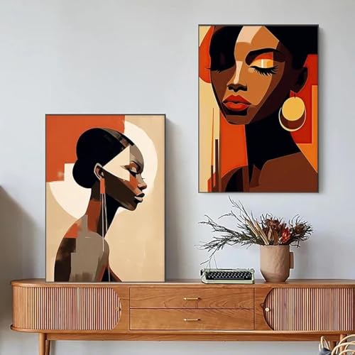 2 abstrakte Leinwand Malerei Afrocentric Dark Portrait Poster Bunte Afrikanische Frau Wand Kunst Bild Büro Wohnkultur 60x80cmx2 ohne Rahmen 2 abstrakte Leinwand Malerei Afrocentric Dark Portrait Poster Bunte Afrikanische Frau Wand Kunst Bild Büro Wohnkultur 60x80cmx2 ohne Rahmen von Muholin