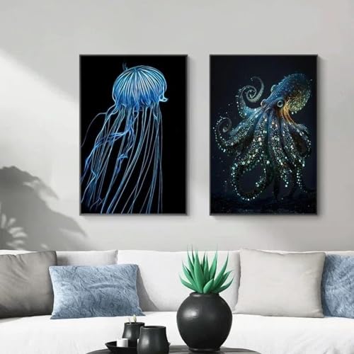 2 abstrakte Octopus Quallen Drucke Marine Tier Wand Kunst Poster und Bilder Wohnzimmer Hause Dekoration Leinwand Malerei 30x40cmx2 ohne Rahmen 2 abstrakte Octopus Quallen Drucke Marine Tier Wand Kunst Poster und Bilder Wohnzimmer Hause Dekoration Leinwand Malerei 30x40cmx2 ohne Rahmen von Muholin
