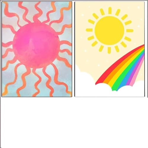 2-farbige Gästezimmer-Dekoration für die Villa, Ästhetik, Sonne, Kunst, Poster, Leinwanddruck, natürliche Wanddekoration auf Leinwand 60x80cmx2 ohne Rahmen 2-farbige Gästezimmer-Dekoration für die Villa, Ästhetik, Sonne, Kunst, Poster, Leinwanddruck, natürliche Wanddekoration auf Leinwand 60x80cmx2 ohne Rahmen von Muholin