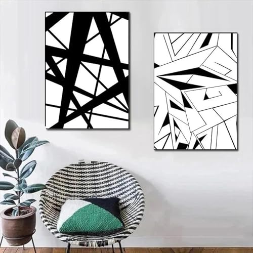 2 schwarz weiß abstrakte minimalistische geometrische Kunst Poster und Drucke Wand für Wohnzimmer Home Decor Bild Leinwand Druck 30x40cmx2 ohne Rahmen 2 schwarz weiß abstrakte minimalistische geometrische Kunst Poster und Drucke Wand für Wohnzimmer Home Decor Bild Leinwand Druck 30x40cmx2 ohne Rahmen von Muholin