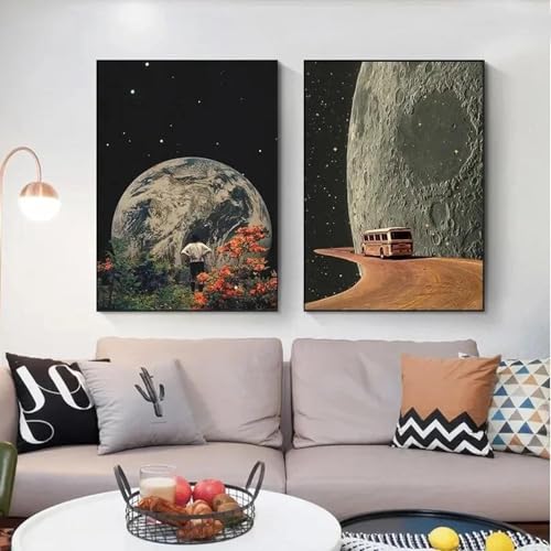 Muholin 2 Druck abstrakte Raum Abenteuer Malerei Home Decor Vintage kosmischen Leinwand Wandkunst 21x30cmx2 ohne Rahmen Muholin 2 Druck abstrakte Raum Abenteuer Malerei Home Decor Vintage kosmischen Leinwand Wandkunst 21x30cmx2 ohne Rahmen von Muholin