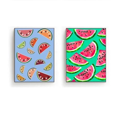Muholin 2 Farben Wandbild Studio Home Dekoration Malerei Wassermelone Muster Illustration Serie Thema Leinwand Druck 21x30cmx2 ohne Rahmen Muholin 2 Farben Wandbild Studio Home Dekoration Malerei Wassermelone Muster Illustration Serie Thema Leinwand Druck 21x30cmx2 ohne Rahmen von Muholin