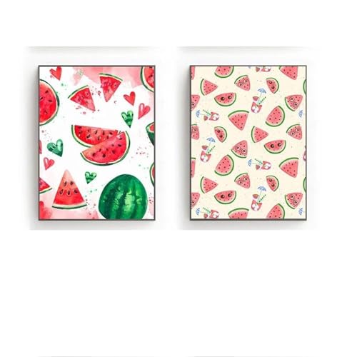 Muholin 2 Farben Wandbild Studio Home Dekoration Malerei Wassermelone Muster Illustration Serie Thema Leinwand Druck 30x40cmx2 ohne Rahmen Muholin 2 Farben Wandbild Studio Home Dekoration Malerei Wassermelone Muster Illustration Serie Thema Leinwand Druck 30x40cmx2 ohne Rahmen von Muholin