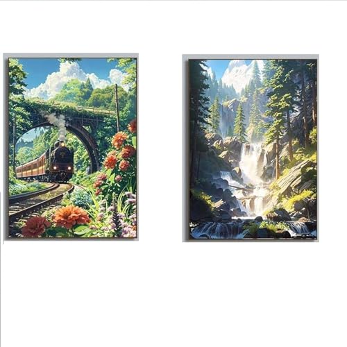 Muholin 2 Natur Bergtal Frühling Sommer Landschaft Leinwand Gemälde Spektakuläre Ansichten Wildblumenfeld Poster Malerische Wand Wohnkultur 50x70cmx2 ohne Rahmen Muholin 2 Natur Bergtal Frühling Sommer Landschaft Leinwand Gemälde Spektakuläre Ansichten Wildblumenfeld Poster Malerische Wand Wohnkultur 50x70cmx2 ohne Rahmen von Muholin