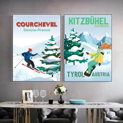 Muholin 2 Retro Wintersport Skifahren Wandkunst Poster Vintage Skigebiet Gondel Skifahrer Reisen Wohnzimmer Home Decor Wandbild Leinwand Malerei 30x40cmx2 ohne Rahmen Muholin 2 Retro Wintersport Skifahren Wandkunst Poster Vintage Skigebiet Gondel Skifahrer Reisen Wohnzimmer Home Decor Wandbild Leinwand Malerei 30x40cmx2 ohne Rahmen von Muholin