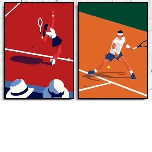 Muholin 2 nordische minimalistische Tennis Open Sport Poster drucken Wandkunst Bild für Wohnzimmer Home Decor Leinwand Malerei 21x30cmx2 ohne Rahmen Muholin 2 nordische minimalistische Tennis Open Sport Poster drucken Wandkunst Bild für Wohnzimmer Home Decor Leinwand Malerei 21x30cmx2 ohne Rahmen von Muholin