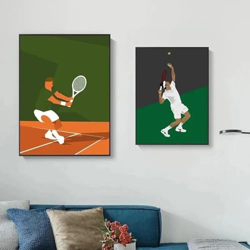 Muholin 2 nordische minimalistische Tennis Open Sport Poster drucken Wandkunst Bild für Wohnzimmer Home Decor Leinwand Malerei 30x40cmx2 ohne Rahmen Muholin 2 nordische minimalistische Tennis Open Sport Poster drucken Wandkunst Bild für Wohnzimmer Home Decor Leinwand Malerei 30x40cmx2 ohne Rahmen von Muholin