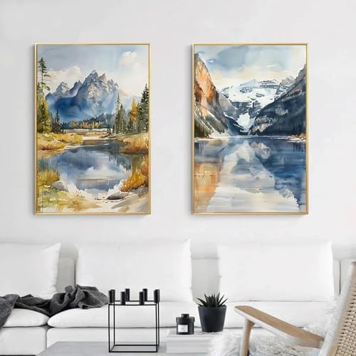 Muholin 2 wunderschöne Natur Berge Seen Malerei Drucke Wandmalerei Tourismus Landschaft Poster Wohnzimmer Home Decor Art Poster 60x80cmx2 ohne Rahmen Muholin 2 wunderschöne Natur Berge Seen Malerei Drucke Wandmalerei Tourismus Landschaft Poster Wohnzimmer Home Decor Art Poster 60x80cmx2 ohne Rahmen von Muholin