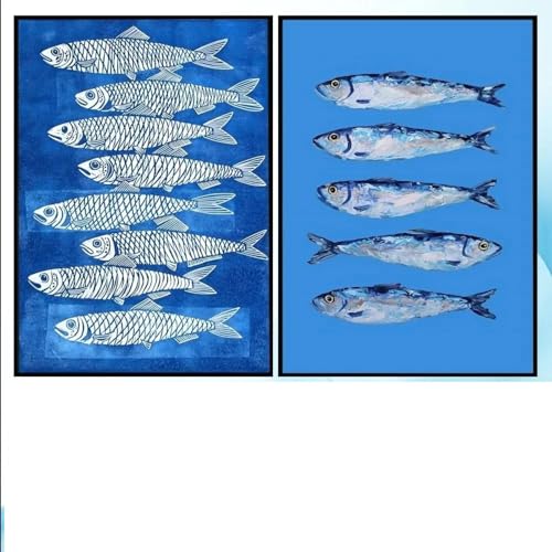 Wohnzimmer Schlafzimmer Bar Dekoration Bunte Sardinen Hummer Fisch Ozean Poster Kunst Leinwand Wand Hause 30x40cmx2 ohne Rahmen Wohnzimmer Schlafzimmer Bar Dekoration Bunte Sardinen Hummer Fisch Ozean Poster Kunst Leinwand Wand Hause 30x40cmx2 ohne Rahmen von Muholin