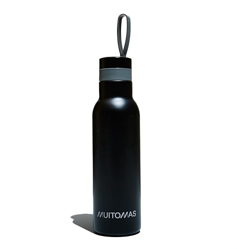 Muitomas, Thermosflasche, 500 ml, leichte und tragbare Thermoflasche aus Stahl, elegantes Design mit luftdichtem Verschluss, Farbe: Schwarz Muitomas, Thermosflasche, 500 ml, leichte und tragbare Thermoflasche aus Stahl, elegantes Design mit luftdichtem Verschluss, Farbe: Schwarz von Muitomas