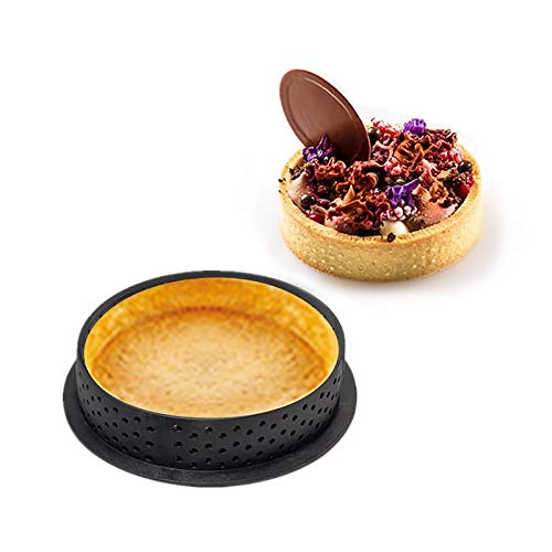 1/2/8 Stück Kuchenform Mousse Tortenring Backringe Runde Dessertkuchen Dekorationswerkzeug, Kuchenring Crumpets Edelstahl Antihaft-Ausstechring, Perforierter Backschneider DIY Backgeschirr (8Stück) von Muium(TM)