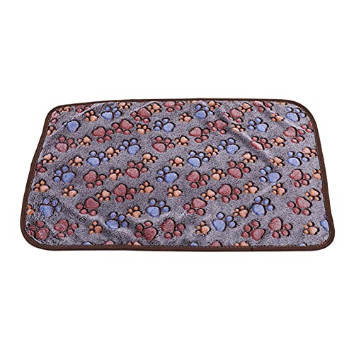 Hundedecke Kuscheldecke,Liegedecke für Hunde,Flanell Haustierdecke, Katzendecke mit Pfoten,Hundedecke Weiche Fleecedecke Waschbare Haustierdecke für Haustier Hunde Katzen Welpen (76x52 cm, Braun) von Muium(TM)