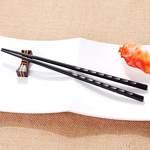 Muium(TM) Japanische EssstäBchen 1 Paar - Japanische Chopsticks Schwarz Stäbchen Wiederverwendbare EssstäBchen Waschbar für Asiatisches Geschirr (25CM-C) von Muium(TM)