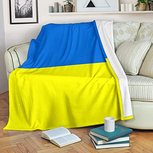 Muium(TM) Überwurfdecke mit Ukraine-Flagge,Ukraine Flagges Wohndecke flauschig,Warm Sherpa Sofaüberwurf Decke,Flauschige Wohndecke für Couch (120 * 150cm) von Muium(TM)