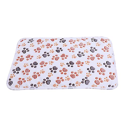 Super Soft Fleece Warm Pet Hund Katze Bett Decken,Hundedecke Kuscheldecke,Flanell Haustierdecke,Katzendecke mit Pfoten,Teppich Waschbar Haustiere,Flauschige Haustierdecke (60x40CM, Beige) von Muium(TM)