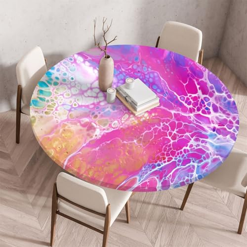 Muiuou Marmordruck Tischdecke Rund, Elastische Rund Tischdecken Abwaschbar Wasserabweisend Tischtuch, Dauerhaft Kratzfest für Wohnzimmer Esszimmer Garten Muiuou Marmordruck Tischdecke Rund, Elastische Rund Tischdecken Abwaschbar Wasserabweisend Tischtuch, Dauerhaft Kratzfest für Wohnzimmer Esszimmer Garten von Muiuou