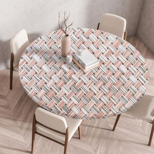 Muiuou Tischdecke Rund, Drucken Rund Tischdecken Wasserdicht Antifouling Abwaschbar Elastisch Küchentisch Tischtuch Outdoor Gartentisch Geeignet für Dekoration von Muiuou