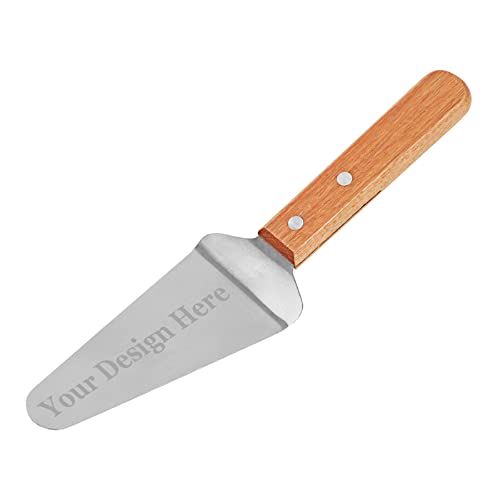 Muka Personalisierter Tortenheber Edelstahl Kuchenheber mit Holzgriff- Silber von Muka