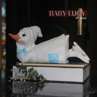 Baby Lucy | 9, 9 Zoll, Entenstatue, Büste, Tierskulptur, Geburtstagshandwerk, Handgefertigtes Dekor Mukemel Designs - Btc0048 von Mukemel