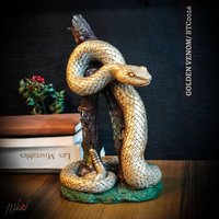 Golden Venom | Wohndekoration, Tierbüste, 11, 4 Zoll, Handwerkliche Skulptur, Gartendekoration, Heimdekoration Mukemel Designs - Btc0026 von Mukemel