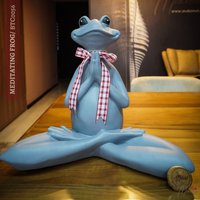 Smiley-Froschchen | 16, 6 Zoll, Yoga-statue, Tierbüste, Handgefertigte Dekoration, Skulpturgeschenk Mukemel Designs -Btc0056 von Mukemel